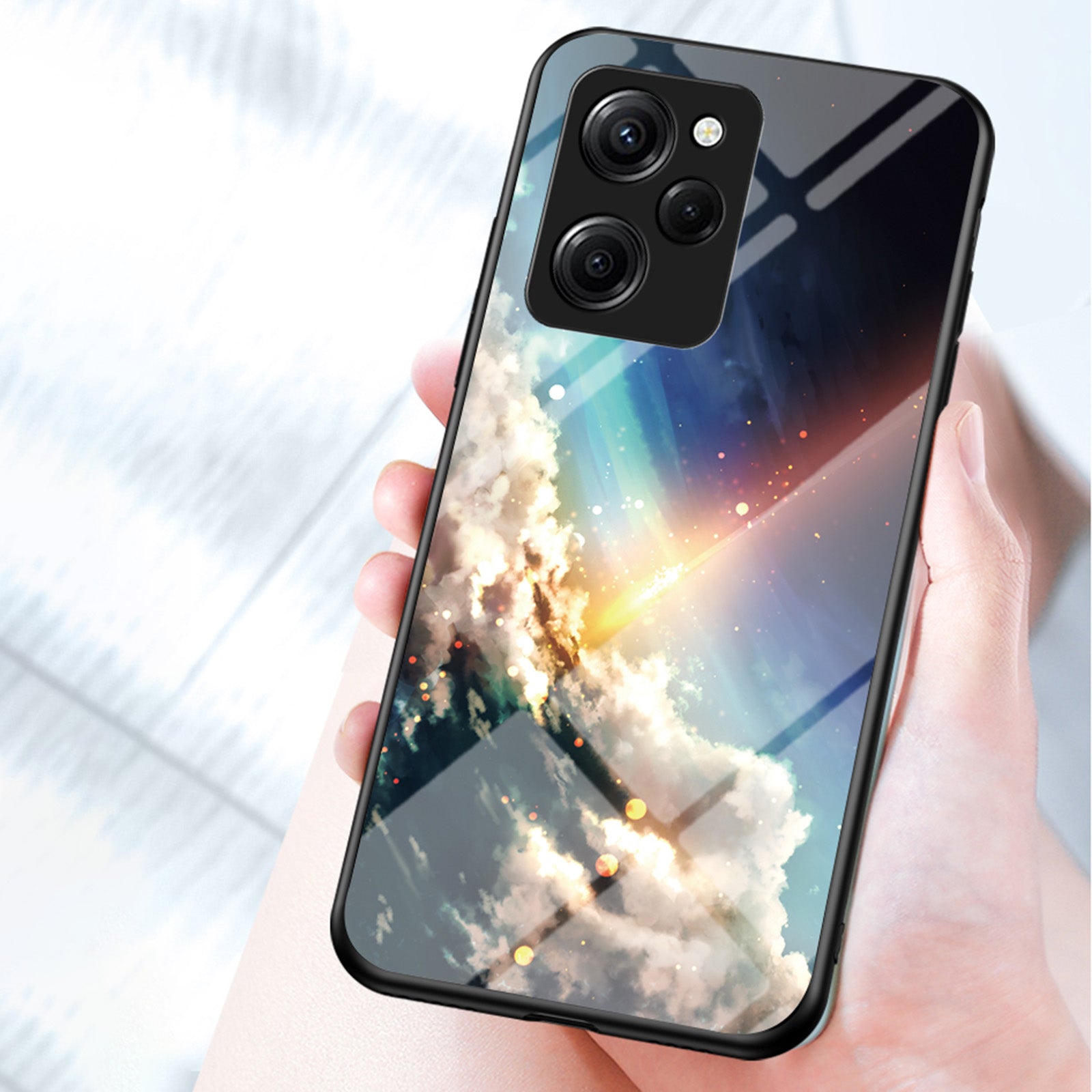 For Xiaomi Poco X5 Pro 5G Redmi Note 12 Pro Speed 5G Cell Phone Case Tempered Glass PC TPU Starry Sky Pattern Phone Cover For Xiaomi Poco X5 Pro 5G Redmi Note 12 Pro Speed 5G Cell Phone Case Tempered Glass PC TPU Starry Sky Pattern Phone Cover